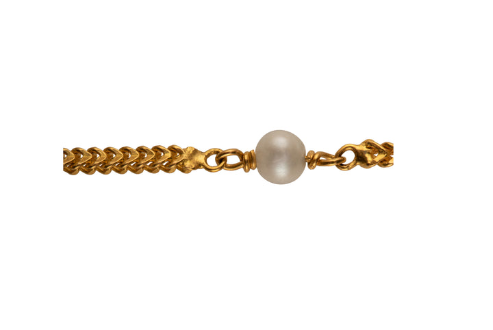 PEARL  PLAIN CHAIN ANKLET